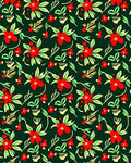 Vibrant Red Floral Garden Motif Rug