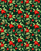 Vibrant Red Floral Garden Motif Rug