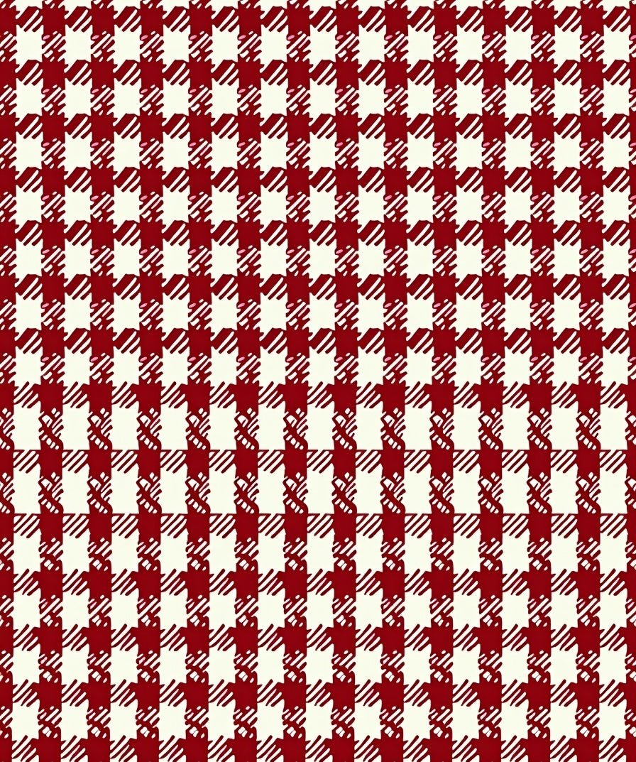 Deep Cherry Houndstooth Check Rug