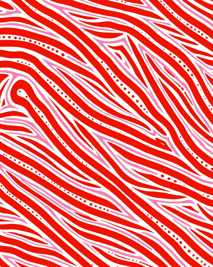 Vibrant Red Pink Zebra Stripe Rug