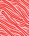 Vibrant Red Pink Zebra Stripe Rug