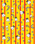 Whimsical Red Striped Candy Cane Figures Rug