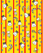 Whimsical Red Striped Candy Cane Figures Rug