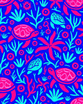Vibrant Coral Sea Turtle Aquatic Scene Rug
