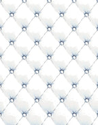 White Button Diamond Tufted Rug
