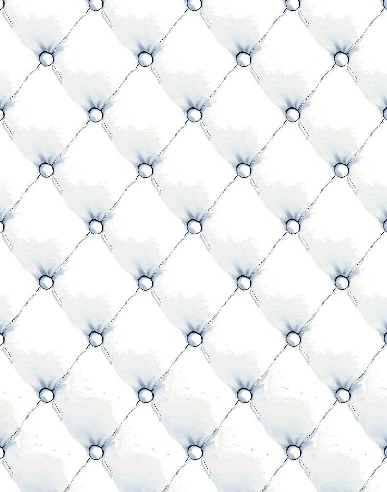 White Button Diamond Tufted Rug