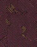 Retro Pink Yellow Geometric Maze Rug
