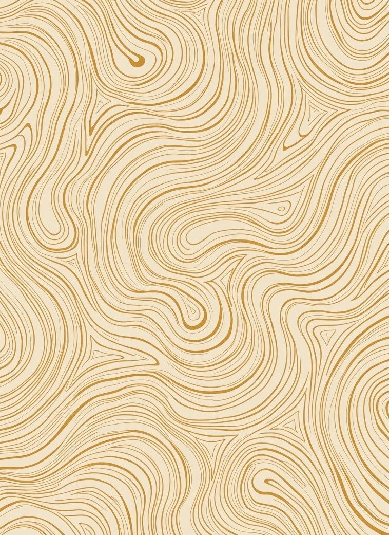 Golden Swirling Wood Grain Rug