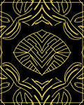 Art Deco Gold Geometric Sunburst Rug