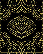 Art Deco Gold Geometric Sunburst Rug