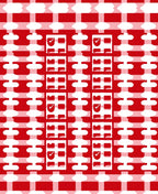 Red and White Gingham Checkered Squares Rug