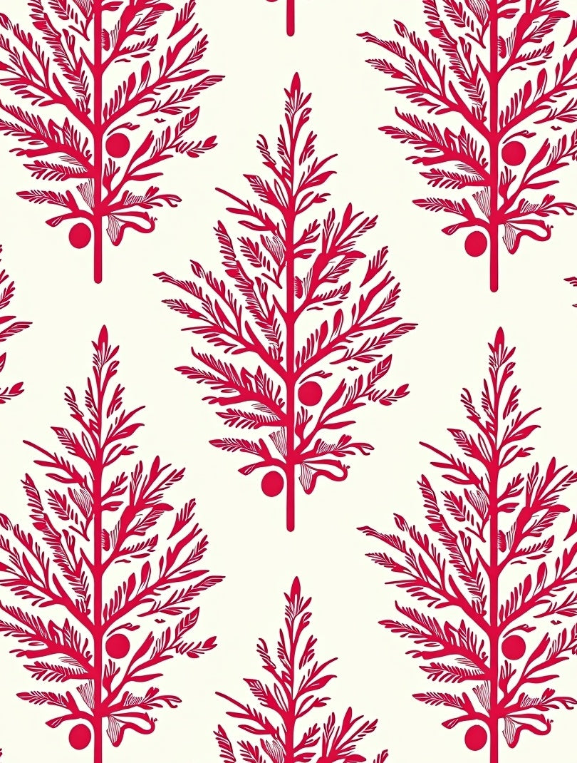 Crimson Leafy Branch Repeat Rug