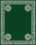 Vibrant Green Floral Medallion Border Rug