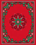 Red Emerald Floral Medallion Border Rug