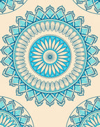 Sky Blue Medallion Mandala Rug