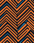 Bold Orange Blue Zigzag Lines Rug