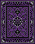 Ornate Purple Black Medallion Border Rug