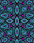 Vibrant Teal Pink Abstract Kaleidoscope Rug