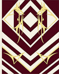 Golden Abstract Chevron Burgundy Rug