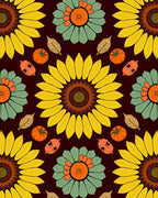 Sunflower Autumn Floral Medallion Rug