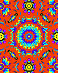 Vibrant Starburst Mandala Kaleidoscopic Rug