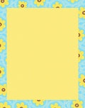 Bright Yellow Floral Blue Border Rug