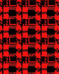 Bold Red Black Houndstooth Plaid Rug