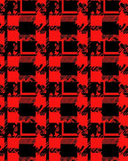 Bold Red Black Houndstooth Plaid Rug