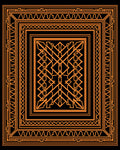 Orange Geometric Abstract Border Rug
