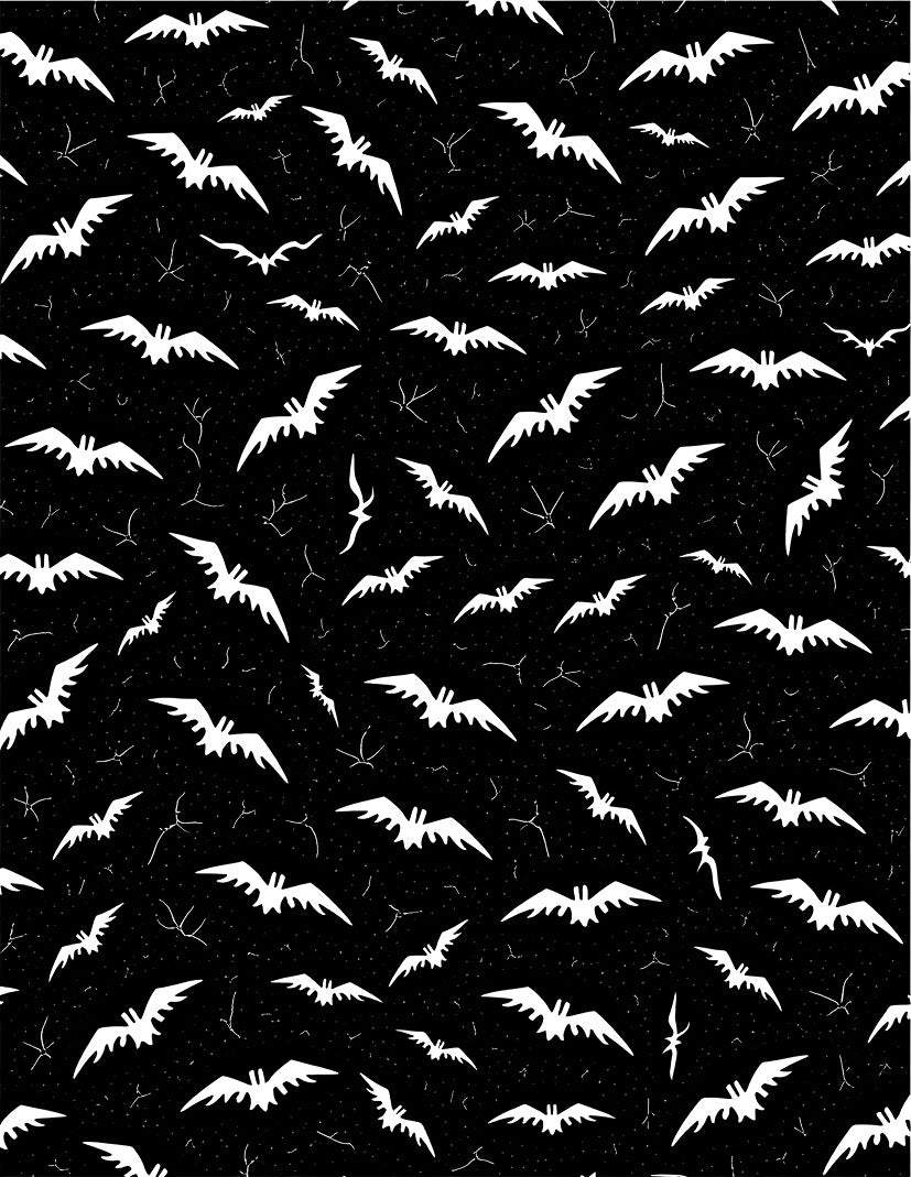 Black White Flying Bat Night Rug