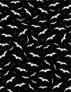 Black White Flying Bat Night Rug
