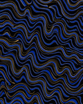 Bold Blue Golden Wave Abstract Rug