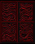 Bold Red Wavy Lines Quad Rug