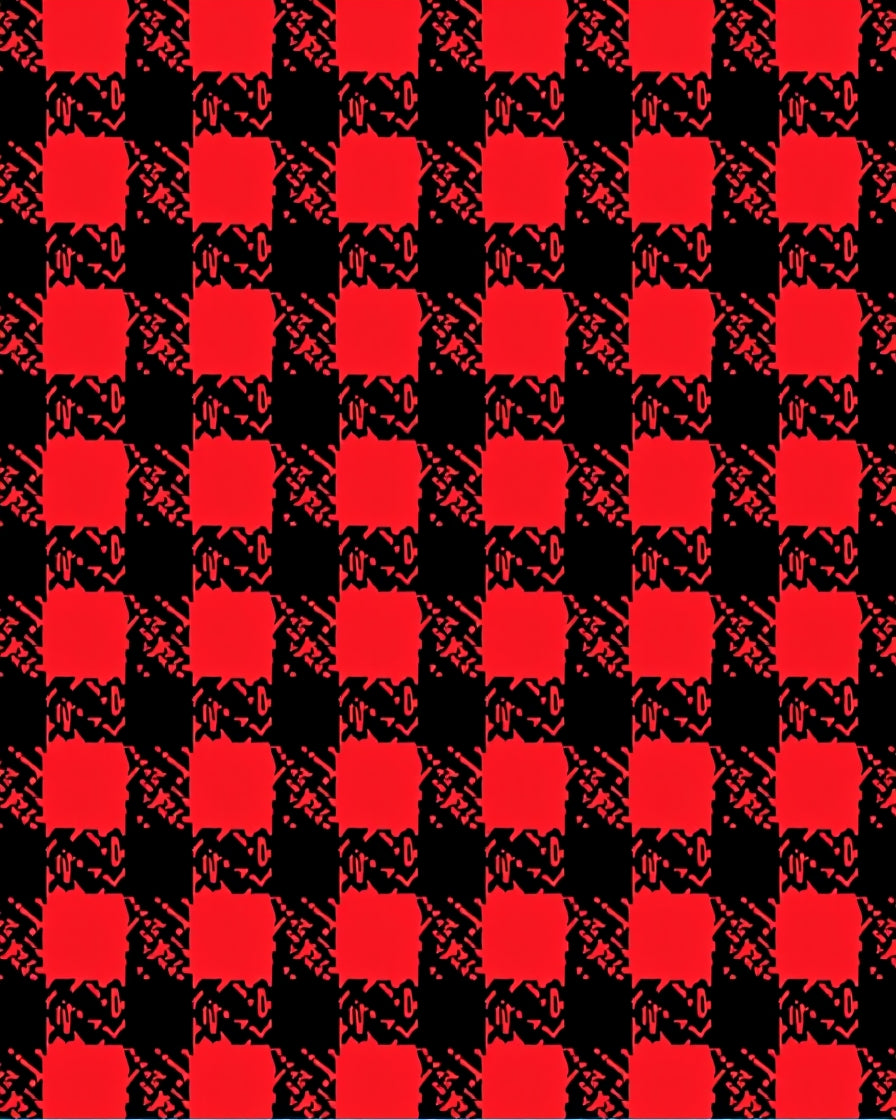 Crimson Black Buffalo Check Rug