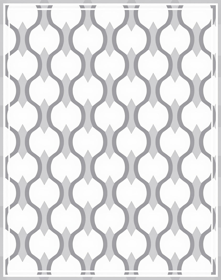 Geometric Gray Interlocking Ovals Rug