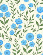 Sky Blue Daisy Meadow Rug