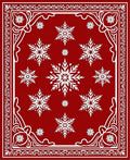 Red White Snowflake Mandala Rug