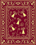 Crimson Yellow Bell Scroll Border Rug