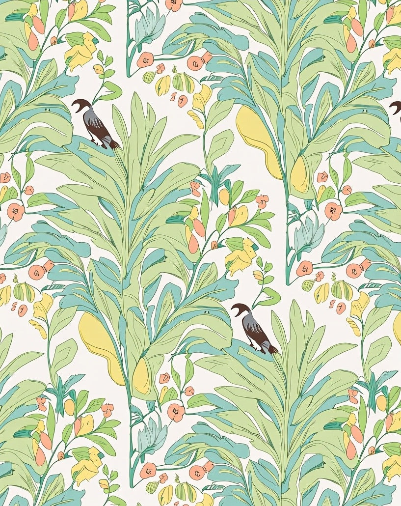 Tropical Bird and Foliage Garden Rug