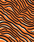 Orange Black Tiger Stripe Wave Rug