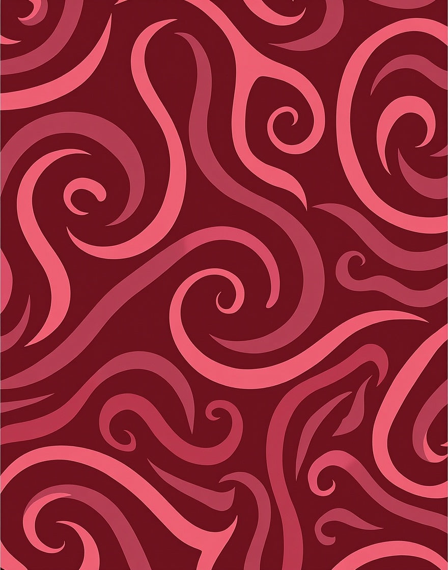 Crimson Swirl Abstract Waves Rug