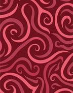 Crimson Swirl Abstract Waves Rug