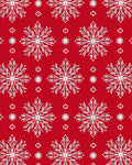 Red White Snowflake Geometric Repeat Rug