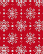 Red White Snowflake Geometric Repeat Rug