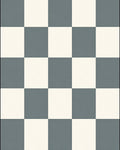 Classic Gray and Cream Checkered Board Rug