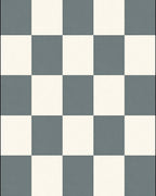 Classic Gray and Cream Checkered Board Rug