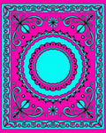 Hot Pink Teal Ornate Mandala Rug