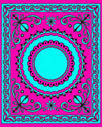 Hot Pink Teal Ornate Mandala Rug