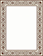 Rich Brown Ornate Scroll Border Rug