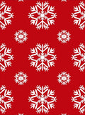 Red White Snowflake Collage Rug